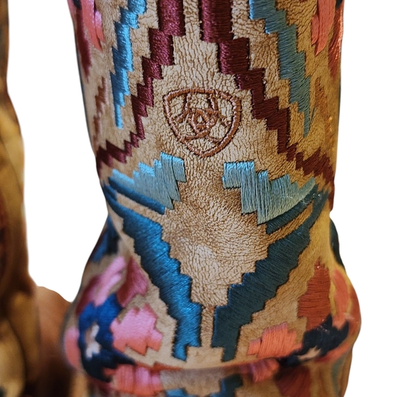 Ariat Frontier Daniella Rodeo Western Embroidered Cowgirl Boots Sz 7.5 Tan - Picture 4 of 14